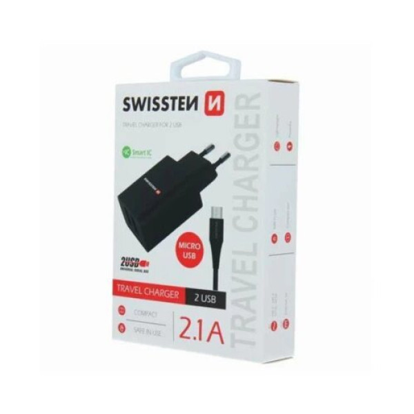 SWISSTEN CRNI 2XUSB2.1A IT KOMPONENTE I PERIFERIJA