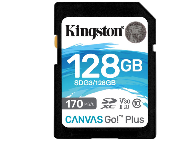 Kingston Canvas Go! Plus 128GB SDXC Memory Card, 17090MBs ReadWrite, U3, V30' ( 'SDG3128GB' )  IT KOMPONENTE I PERIFERIJA