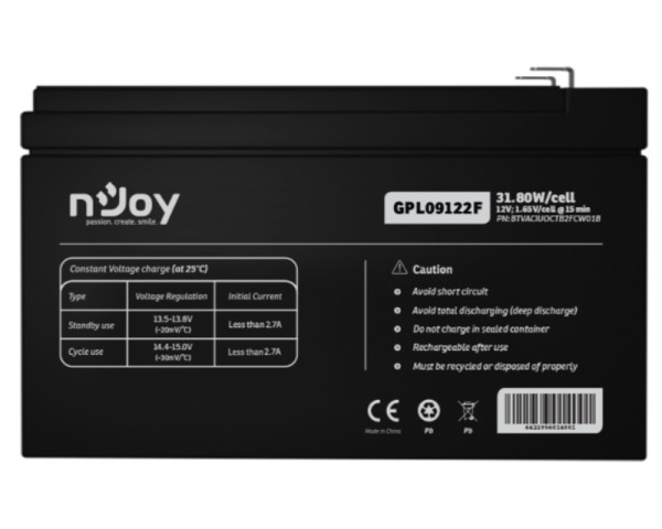 NJOY GPL09122F baterija za UPS 12V 9Ah (BTVACIUOCTB2FCW01B)  IT KOMPONENTE I PERIFERIJA