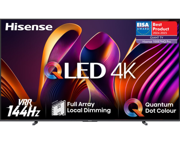 HISENSE 100 inča 100E7NQ PRO QLED 4K UHD Smart TV TV, AUDIO,VIDEO