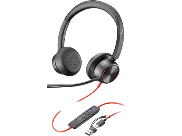 HP Slušalice Poly Blackwire 8225 Stereo MS Teams Cert USB-C Headset + USB-CA Adapter crna (8X225AA)  IT KOMPONENTE I PERIFERIJA