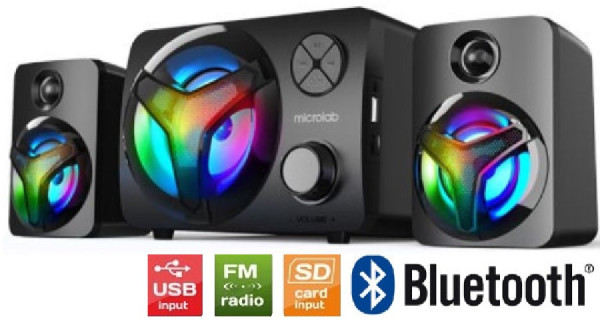 Microlab U210 Aktivni zvucnici 2.1 11W (5W, 2x3W) 3,5mm, SD, FM radio, Bluetooth IT KOMPONENTE I PERIFERIJA