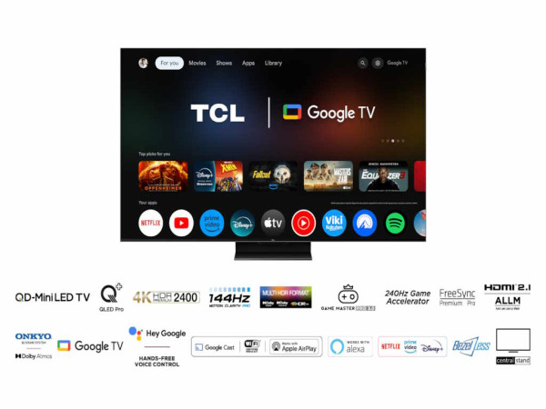 TCL Televizor 65C765 MiniLED-QLED 65'' 4K HDR 144Hz Google TV crna TV, AUDIO,VIDEO