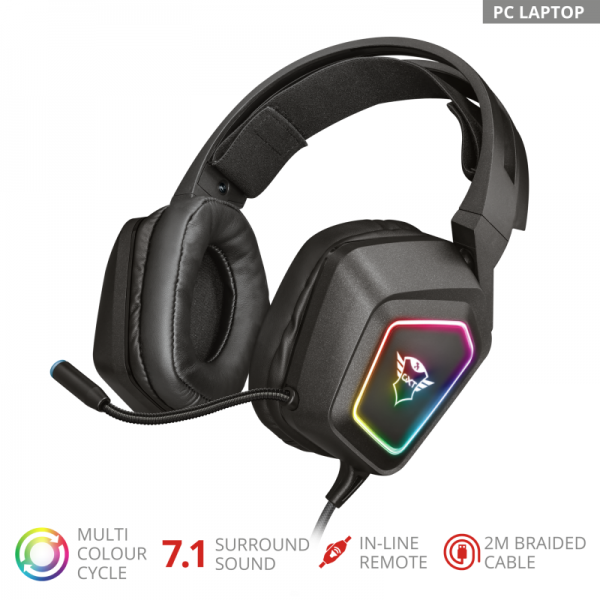 Trust Slusalice Gxt 450 Blizz Rgb 7 1 Surround Gaming Headset 23191 Tempo Tehnika