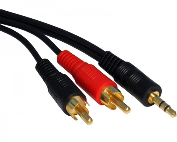 FAST ASIA Kabl audio 3.5mm - 2xRCA 3m crni IT KOMPONENTE I PERIFERIJA