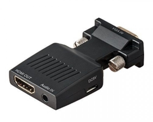 FAST ASIA Adapter-konvertor VGA (M) - HDMI (Ž) plug in IT KOMPONENTE I PERIFERIJA